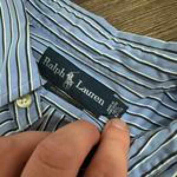Polo Ralph Lauren Classic Blue and White Striped Shirt Size 16 ½ / 34-35 - Picture 4 of 4